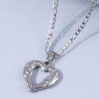 Stainless Steel Jewelry Necklace, 304 Stainless Steel, Heart, Unisex & hollow, original color, 22mm Approx 46 cm 