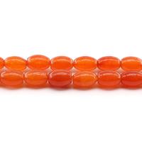 Karneolperlen, Chalzedon, Eimer, poliert, gefärbt & DIY, rote Orange, 8x12mm, ca. 31PCs/Strang, verkauft von Strang