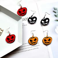 Acrylic Drop Earring, with Zinc Alloy, silver color plated, Halloween Design & for woman 50mm 