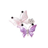 Mobile Phone DIY Decoration, Zinc Alloy, Butterfly, silver color plated, with rhinestone 