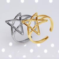 Stainless Steel Finger Ring, 304 Stainless Steel, Star, Vacuum Ion Plating, fashion jewelry & Unisex 19mm 