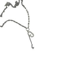 Ожерелье ручной латунные, Латунь, с Пластиковая жемчужина, с 5cm наполнитель цепи, Буква G, плакирован серебром, ювелирные изделия моды & Женский, серебряный, длина:39 см, продается PC