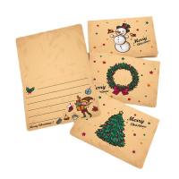 Papier Weihnachtskarte, Rechteck, Drucken, Weihnachtsschmuck, 115x88mm, 9PCs/setzen, verkauft von setzen