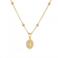Cubic Zircon Micro Pave Brass Necklace, gold color plated & micro pave cubic zirconia & for woman 