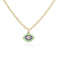 Ожерелье ручной латунные, Латунь, плакирован золотом, Женский & эмаль, Много цветов для выбора длина:Приблизительно 17.7 дюймовый, продается PC