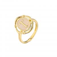 Палец кольцо-латунь, Латунь, плакирован золотом, Регулируемый & различные модели для выбора & Женский & эмаль, золотой, продается PC