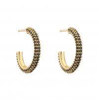 Cubic Zirconia Micro Pave Brass Earring, gold color plated, micro pave cubic zirconia & for woman 