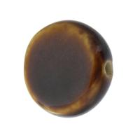Porcelain Bead, Flat Round, DIY, brown Approx 2mm 