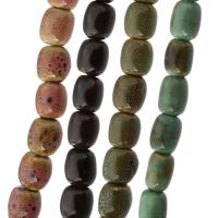 Gesprenkelte Porzellan Perlen, Eimer, DIY, keine, 13x11x11mm, Länge:ca. 15.5 ZollInch, 30PCs/Strang, verkauft von Strang