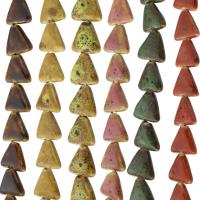 Gesprenkelte Porzellan Perlen, Dreieck, DIY, keine, 16x17x6mm, Länge:ca. 15.5 ZollInch, 24PCs/Strang, verkauft von Strang