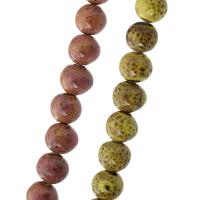 Gesprenkelte Porzellan Perlen, rund, DIY, keine, 12x13x13mm, Länge:ca. 15 ZollInch, 32PCs/Strang, verkauft von Strang