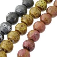 Gesprenkelte Porzellan Perlen, rund, DIY, keine, 10x11x11mm, Länge:ca. 15.5 ZollInch, 39PCs/Strang, verkauft von Strang