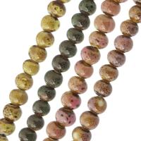 Gesprenkelte Porzellan Perlen, rund, DIY, keine, 6x7x7mm, Länge:ca. 14.2 ZollInch, 64PCs/Strang, verkauft von Strang