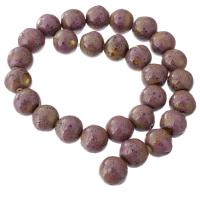 Gesprenkelte Porzellan Perlen, rund, DIY, Rosa, 15x16x16mm, Länge:ca. 15.5 ZollInch, 28PCs/Strang, verkauft von Strang