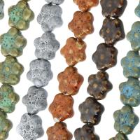 Gesprenkelte Porzellan Perlen, Blume, DIY, keine, 17x18x8mm, Länge:ca. 13.5 ZollInch, 20PCs/Strang, verkauft von Strang