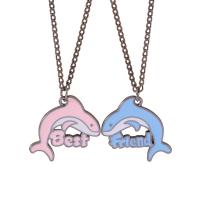 Couple Zinc Alloy Necklace, Dolphin, plated, fashion jewelry & Unisex cm 