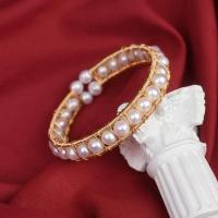 bracelet en laiton de perle d'eau douce cultivée, avec laiton, Rond, Placage de couleur d'or, Vintage & Réglable & pour femme, plus de couleurs à choisir, Diamètre inté Environ 58mm, Vendu par PC