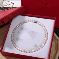 Natural Freshwater Pearl Necklace, Round, for woman, white, 9-10mm Approx 45 cm 