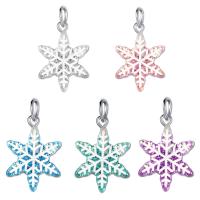 Zinc Alloy Christmas Pendants, with Resin, Snowflake, silver color plated, Christmas Design & Unisex & epoxy gel 10-20mm 