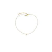 Freshwater Pearl Brass Necklace, with Freshwater Pearl, with 2.76inch extender chain, fashion jewelry & for woman, golden, 2mm Approx 13.39 Inch 