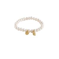 bracelet en laiton de perle d'eau douce cultivée, avec laiton, bijoux de mode & pour femme, doré, Diamètre inté Environ 50mm, Vendu par brin