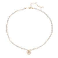 Freshwater Pearl Brass Necklace, with Brass, with 1.97inch extender chain, fashion jewelry & for woman Approx 15.75 Inch 