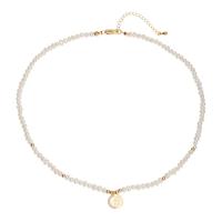 Freshwater Pearl Brass Necklace, with Shell & Brass, with 1.97inch extender chain, fashion jewelry & for woman Approx 15.75 Inch 
