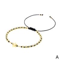 Brass Bracelets, handmade, Adjustable & braided bracelet & for woman 220mm 