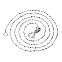 Sterling Silver Necklace Chain, 925 Sterling Silver, silver color plated & for woman, original color 