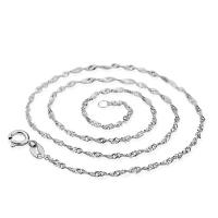 Серебряное ожерелье цепи, 925 пробы, покрытый платиной, разный размер для выбора & Женский, оригинальный цвет, продается PC
