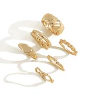 Zinc Alloy Ring Set, gold color plated, 6 pieces & for woman, US Ring .5-9 