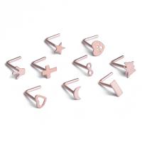 Stainless Steel Nose Piercing Jewelry, 316L Stainless Steel, plated, 9 pieces & Unisex 