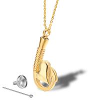 Cremation Jewelry Ashes Urn Necklace, Titanium Steel, Vacuum Ion Plating, Unisex Approx 19.68 Inch 