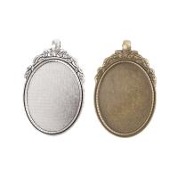 Zinc Alloy Pendant Cabochon Setting, Oval, plated, DIY Approx 