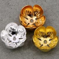 Brass Bead Cap, Flower, plated, DIY 13mm, Approx 