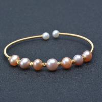 Freshwater Pearl Cuff Bangle, with Brass, gold color plated & for woman .1 Inch 