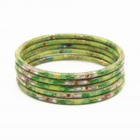 laiton bracelet ordinaire, unisexe & émail, vert clair, 64mm, Vendu par PC