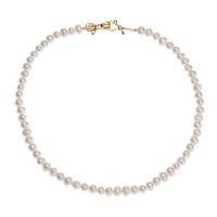 Freshwater Pearl Brass Necklace, with Brass, fashion jewelry & for woman, 7mm Approx 15.75 Inch 