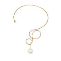 Halsband Halskette, Zinklegierung, mit Kunststoff Perlen, plattiert, Modeschmuck & für Frau, keine, verkauft von PC