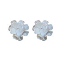 Acrylic Stud Earring, Flower, fashion jewelry & for woman, white 