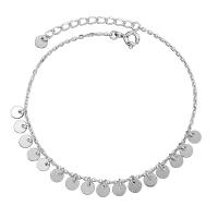 Fashion Jewelry Anklet, 925 Sterling Silver, platinum plated, Adjustable & for woman, original color 