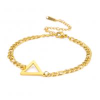 Titanium Steel Bracelet, Triangle, plated, fashion jewelry & Unisex 220mm 