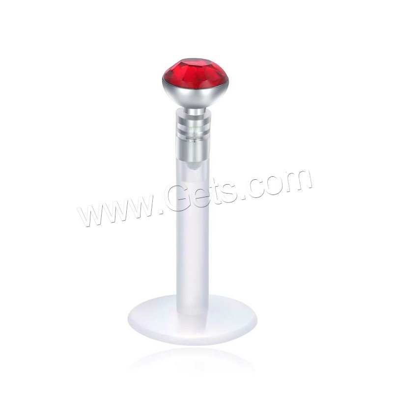 Edelstahl Lippenring, 304 Edelstahl, mit Acryl, Geometrisches Muster, unisex & verschiedene Größen vorhanden & mit Strass, keine, verkauft von PC