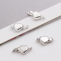Sterling Silver Bayonet Clasp, 925 Sterling Silver, Heart, DIY silver color Approx 1.75mm 
