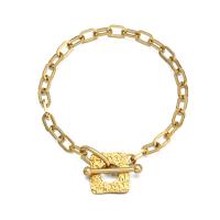 Stainless Steel Charm Bracelet, 304 Stainless Steel, Vacuum Ion Plating, for woman, gold Approx 7.48 Inch 