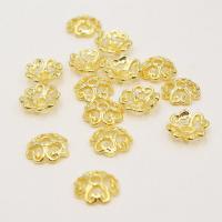 Sterling Silver Bead Caps, 925 Sterling Silver, Four Leaf Clover, gold color plated, DIY & hollow 