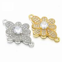 Cubic Zirconia Micro Pave Brass Connector, plated, fashion jewelry & DIY & micro pave cubic zirconia 