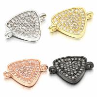 Cubic Zirconia Micro Pave Brass Connector, plated, fashion jewelry & DIY & micro pave cubic zirconia 