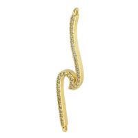 Cubic Zirconia Micro Pave Brass Connector, gold color plated, fashion jewelry & DIY & micro pave cubic zirconia & for woman, golden Approx 1mm 