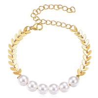 Titan Edelstahl Armband / Armreif, Titanstahl, mit Kunststoff Perlen, mit Verlängerungskettchen von 6, Blatt, Modeschmuck & für Frau, keine, Länge:15 cm, verkauft von PC